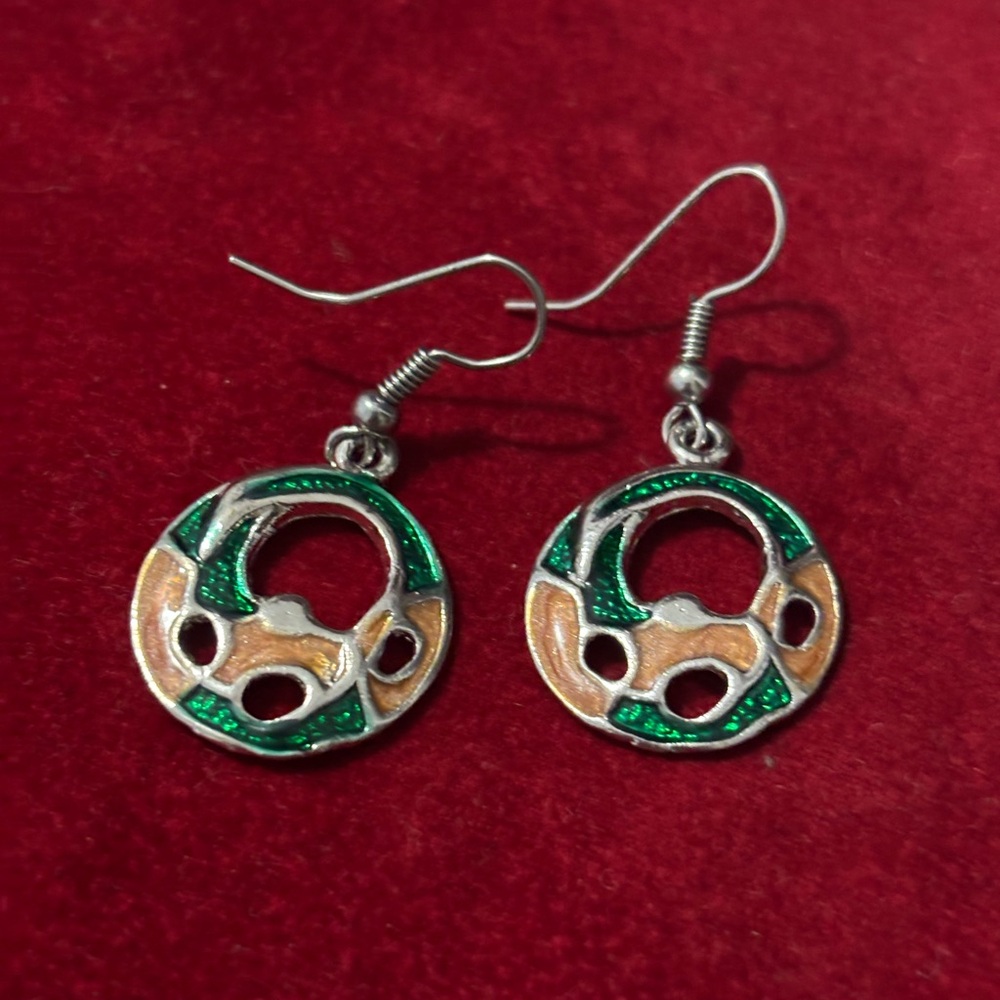 New Boho Art Silver Tone Finish Earrings Gaudi Barcelona Spain